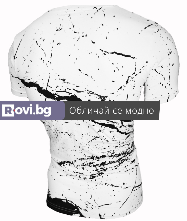 Тениска Black and White бяла